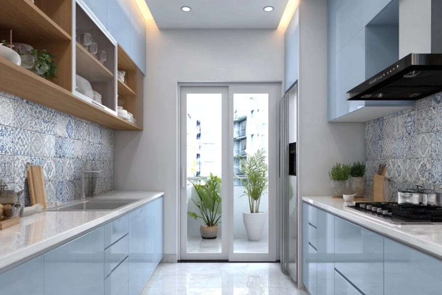 Bếp tủ song song giúp tối ưu lối đi và không gian thao tác.