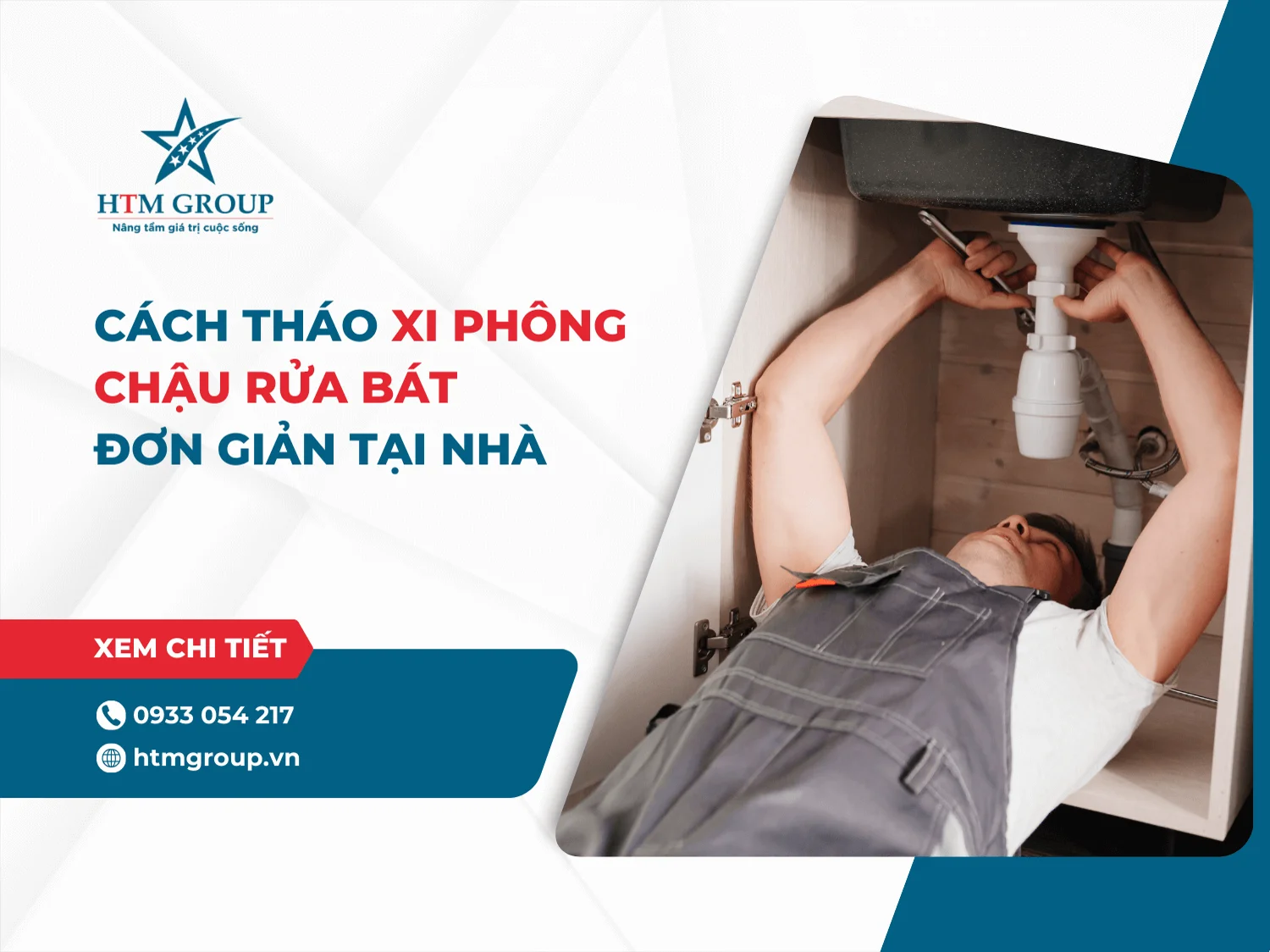 Cách tháo xi phông chậu rửa bát đơn giản tại nhà