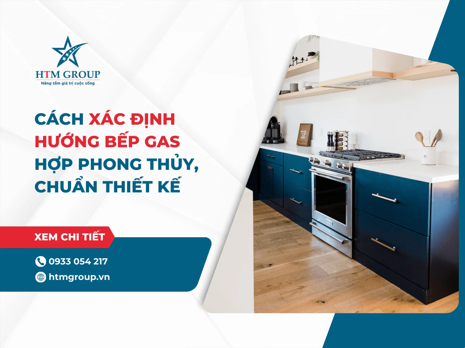 Cách xác định hướng bếp gas hợp phong thủy, chuẩn thiết kế