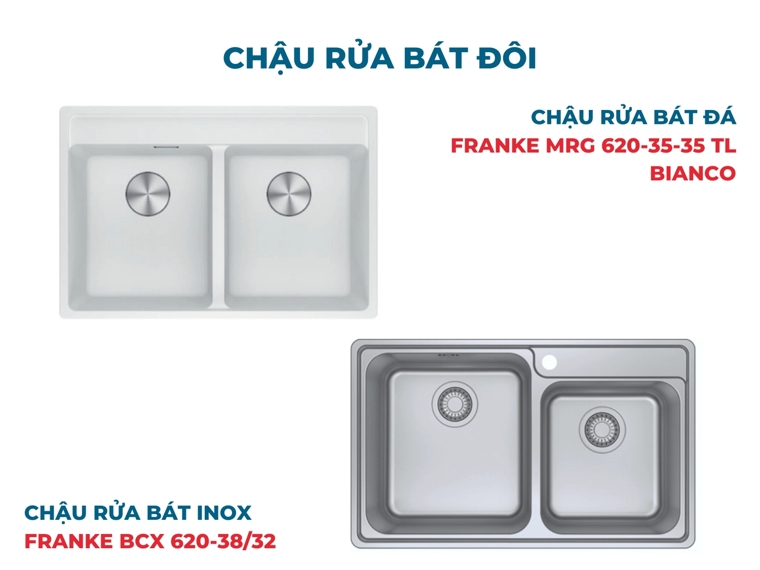 Chậu rửa bát đôi (2 hố)