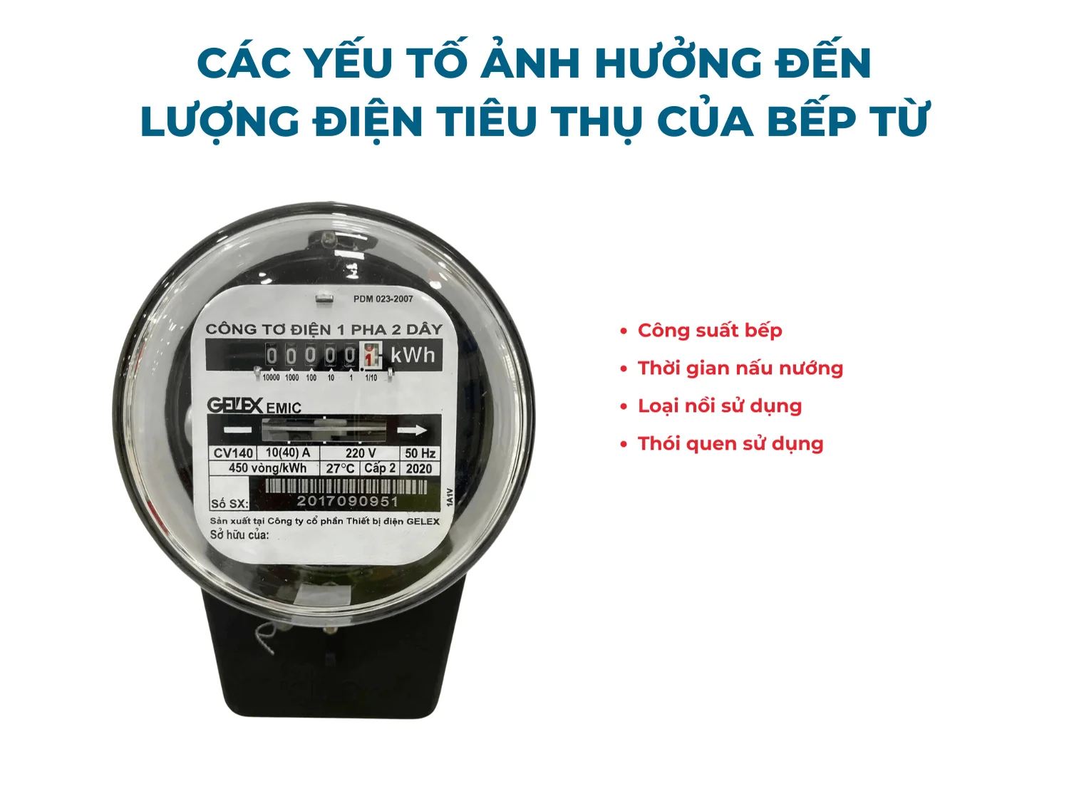 Các yếu tố ảnh hưởng đến lượng điện tiêu thụ của bếp từ