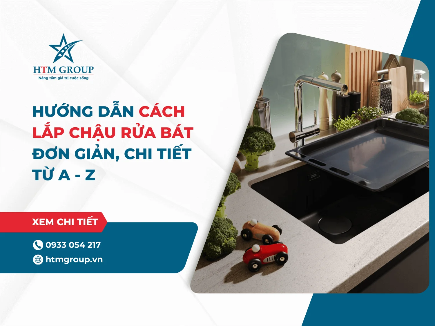 Hướng dẫn cách lắp chậu rửa bát đơn giản, chi tiết từ A - Z