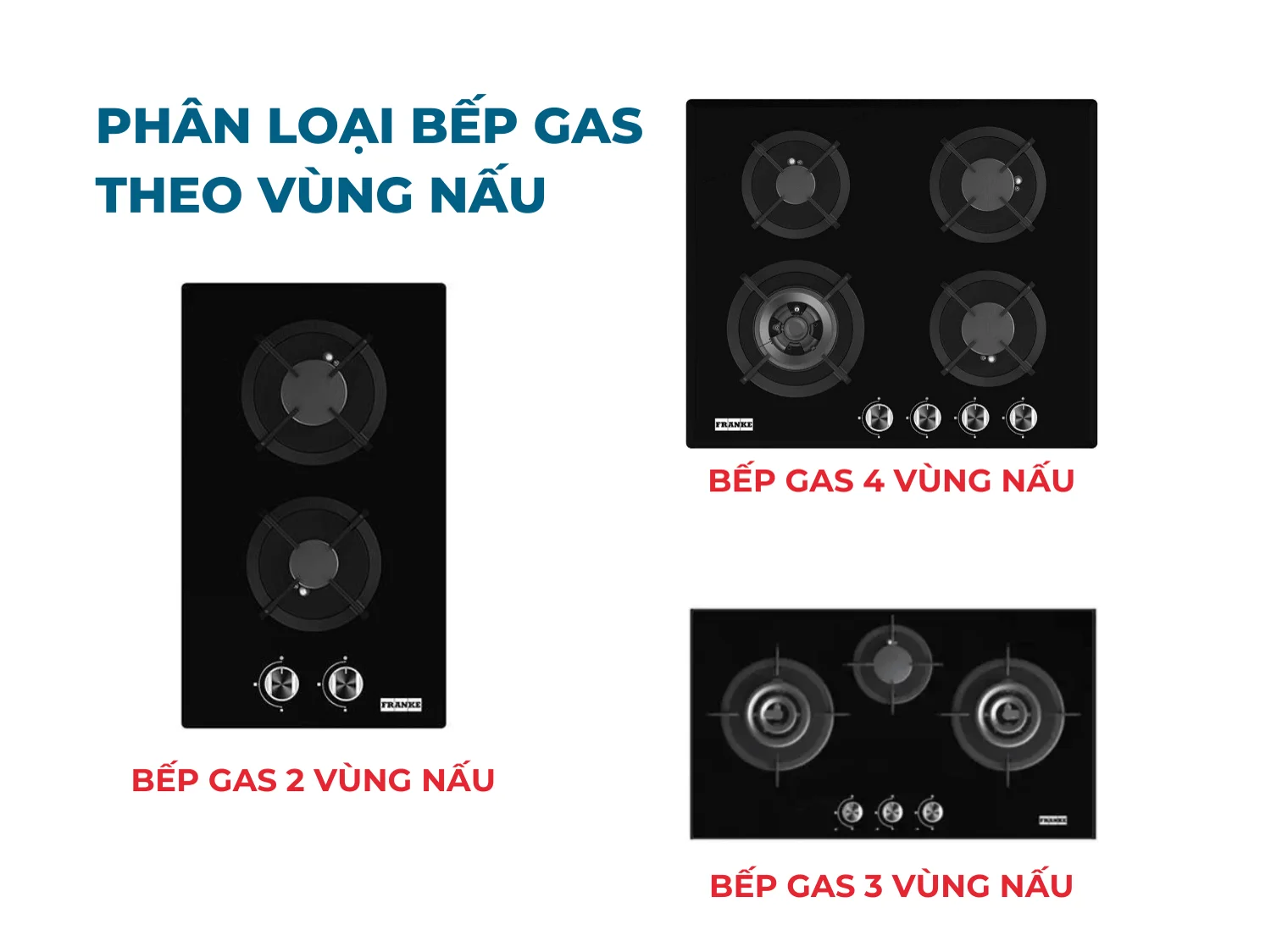 Phân loại bếp gas theo vùng nấu